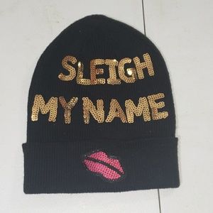 NWOT  Ugly Christmas Hat Black Beaded Sparkle